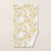 Gold White Morning Glory Blume Badhandtuch Set (Handtuch)