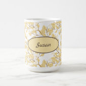 Gold White Morning Glory Blume Kaffeetasse (Mittel)