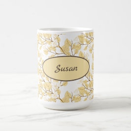 Gold White Morning Glory Blume Kaffeetasse