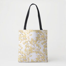 Gold White Morning Glory Blume Tasche