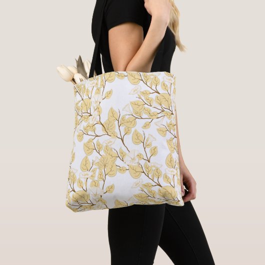 Gold White Morning Glory Blume Tasche (Von Nahem)