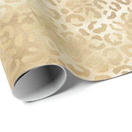 Gold White Ombre Leopard Geschenkpapier