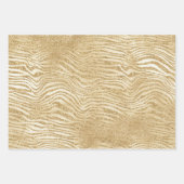 Gold White Ombre Zebra Confetti Glitzern Geschenkpapier Set (Vorderseite 3)