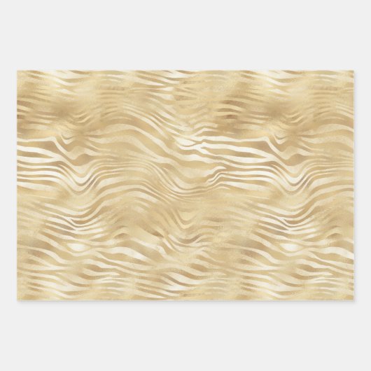 Gold White Ombre Zebra Confetti Glitzern Geschenkpapier Set (Vorderseite 2)