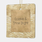 Gold White Ombre Zebra Confetti Glitzern Keramikornament (Links)