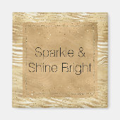 Gold White Ombre Zebra Confetti Glitzern Magnet (Vorne)