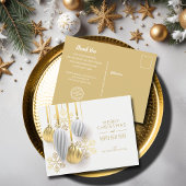 Gold White Ornaments Business Holiday Postkarten