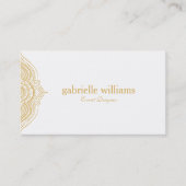 Gold White Paisley Mandala Visitenkarte (Vorderseite)