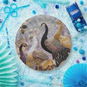 Gold White Peacocks Weihnachten Pappteller (Party)