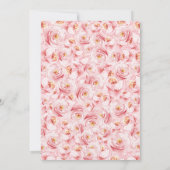 Gold White Pink Floral Quinceanera Einladung (Rückseite)