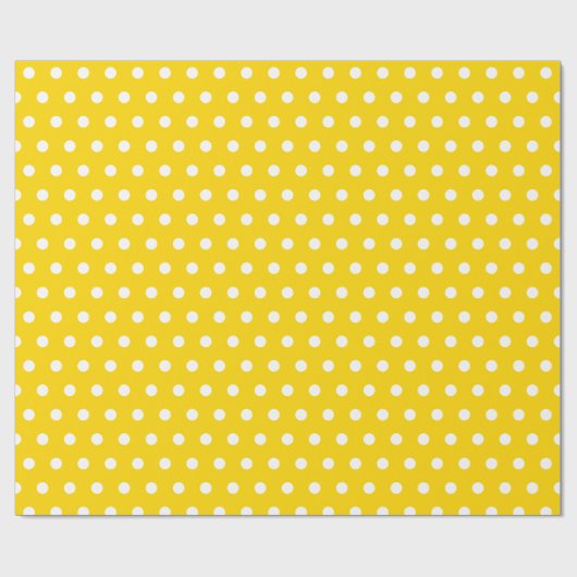Gold | White Polka Dot Geschenkpapier (Flach)