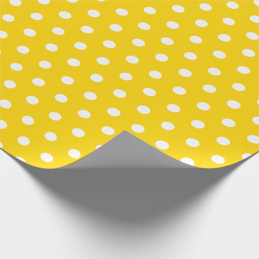 Gold | White Polka Dot Geschenkpapier (Ecke)