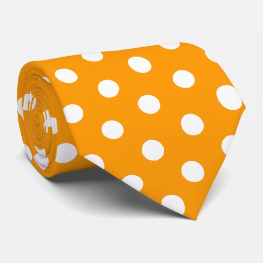 Gold & White Polka Dot Krawatte Männer (Gerollt)