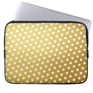 Gold & White Polka Dot Laptop-Sieb Laptopschutzhülle