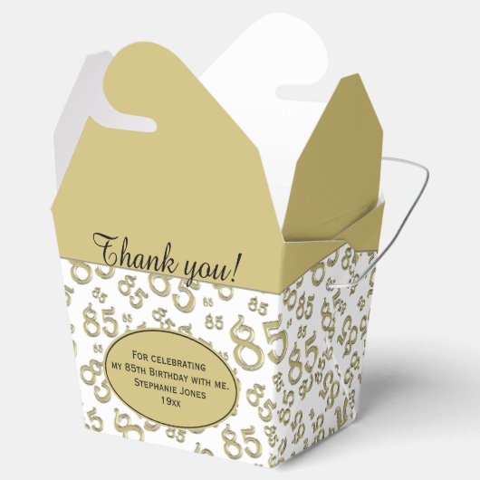 Gold/White Random Number Pattern des 85. Party Geschenkschachtel (Geöffnet)