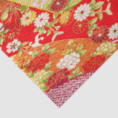 Gold White Red Japanisch Kimono Floral Decoupage Seidenpapier (Ausschnitt)