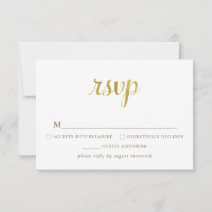 Gold White RSVP-Karte zum 50-jährigen Jubiläum RSVP Karte