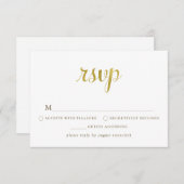 Gold White RSVP-Karte zum 50-jährigen Jubiläum RSVP Karte (Vorne/Hinten)