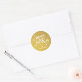Gold White Script Happy Holidays Runder Aufkleber (Umschlag)