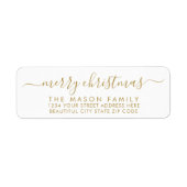 Gold White Script Rücksendeadresse (Vorne)