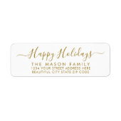 Gold White Script Rücksendeadresse (Vorne)