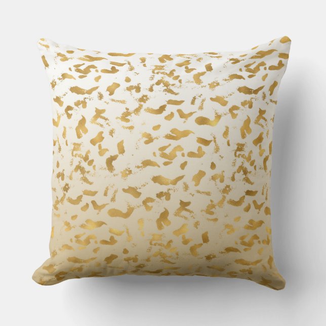 Gold White Shadow Print Kissen (Vorderseite)