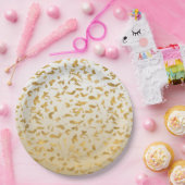 Gold White Shadow Print Pappteller (Party)