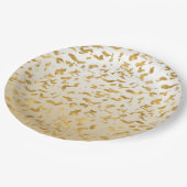 Gold White Shadow Print Pappteller (Schrägansicht)