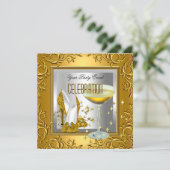 Gold White Silver High Heel Shoes Champagner Einladung (Stehend Vorderseite)