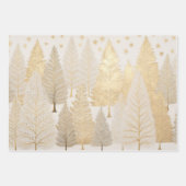 Gold White Silver Weihnachtsbaumen Geschenkpapier Set (Vorderseite)