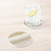 Gold White Sparkle Glitzer Peace Liebe Getränkeuntersetzer (Seite)