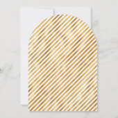 Gold White Sparkle Quinceañera Balloon Einladung (Rückseite)