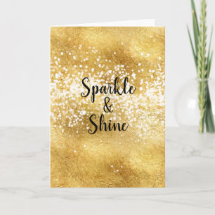 Gold White Sparkle Shine Feiertagskarte