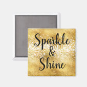 Gold White Sparkle Shine Magnet (Vorderseite/Rückseite)