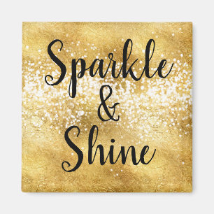 Gold White Sparkle Shine Magnet