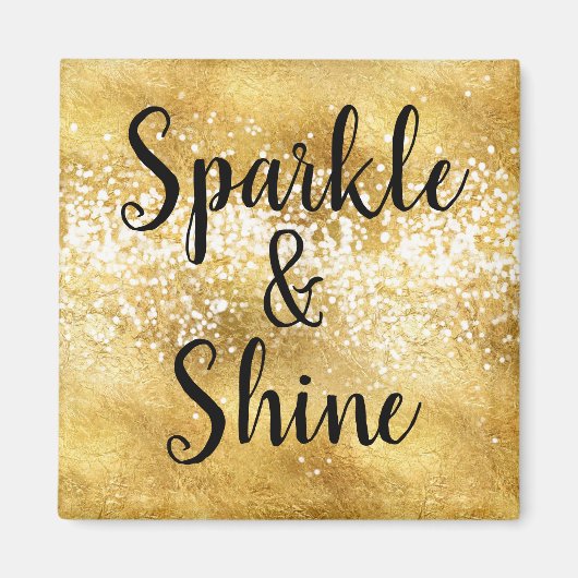 Gold White Sparkle Shine Magnet (Vorne)