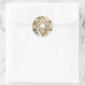 Gold White Star Of David Abstract Modern Trendy Runder Aufkleber (Tasche)