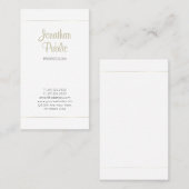 Gold White Stilvoll Moderne Kalligrafie Chic Schli Visitenkarte (Vorne/Hinten)
