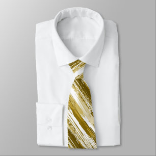 Gold White Streak Moderne Abstrakte Neck Tie Krawatte