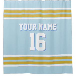 Gold White Stripes Sports Jersey Duschvorhang