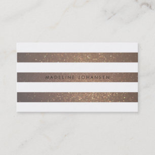 Gold White Strips Haare Stylist Business Cards Visitenkarte