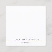 Gold White Template Moderne Elegantes einfaches De Quadratische Visitenkarte (Vorderseite)