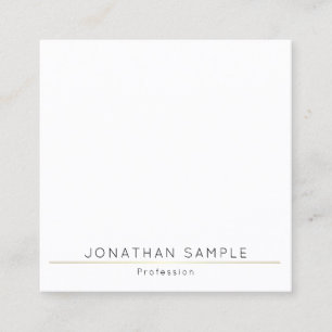 Gold White Template Moderne Elegantes einfaches De Quadratische Visitenkarte