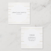 Gold White Template Moderne Elegantes einfaches De Quadratische Visitenkarte (Vorne/Hinten)