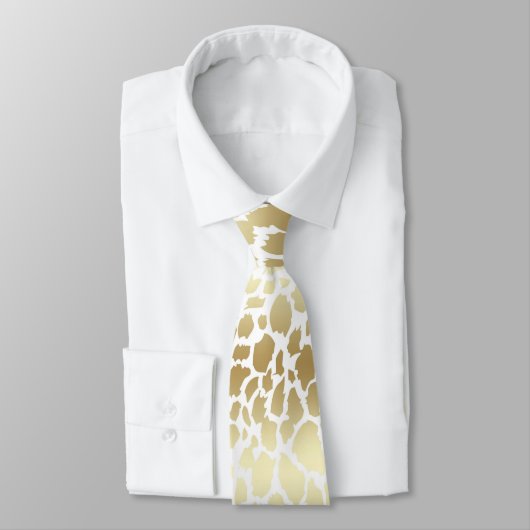 GOLD WHITE TIERE GRADIENT LEOPARD MENS KRAWATTE (Gebunden)