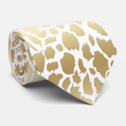 GOLD WHITE TIERE GRADIENT LEOPARD MENS KRAWATTE (Gerollt)