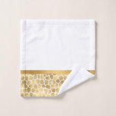 GOLD WHITE TIERE PEBBLE BADEZIMMER SET (Waschlappen)