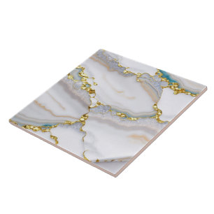 Gold White Trendy Marble Agate Collection Fliese