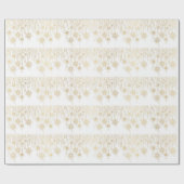 Gold White Trendy Muster Geschenkpapier (Flach)