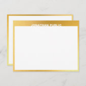 Gold White Trendy Template Modernes Design Elegant Mitteilungskarte (Vorne/Hinten)